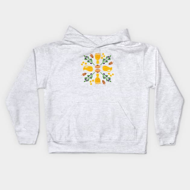 Chanukah Roundel Kids Hoodie by TillaCrowne